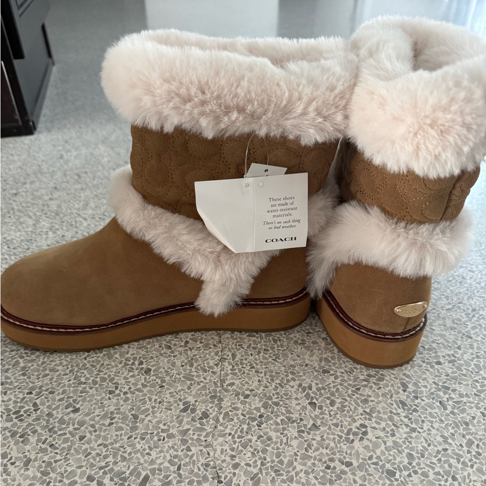 Coach Brown and Cream Winter Boots